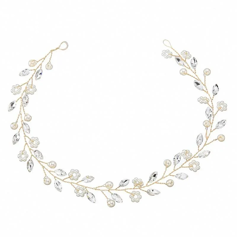 SOHO Emana Stirnband mit Kristallblüten – Gold – Haaraccessoires | Fashiongirl