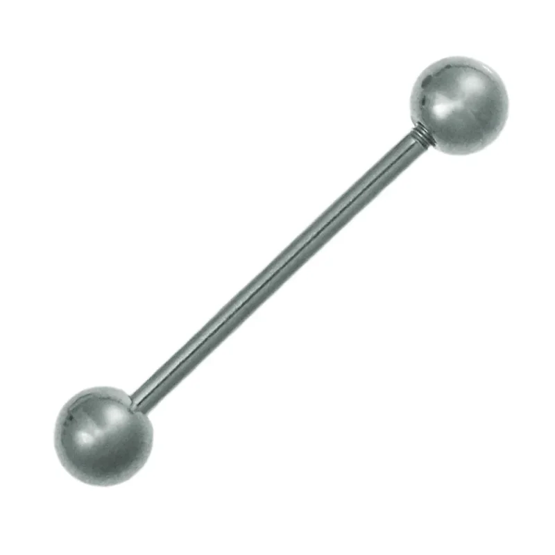 Straight Barbell Piercing Basic aus Edelstahl silberfarben Kugeln Länge insg: 17mm - chic - net.de