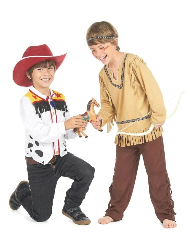 Cowboy und Indianer Partnerkostüm für Kinder