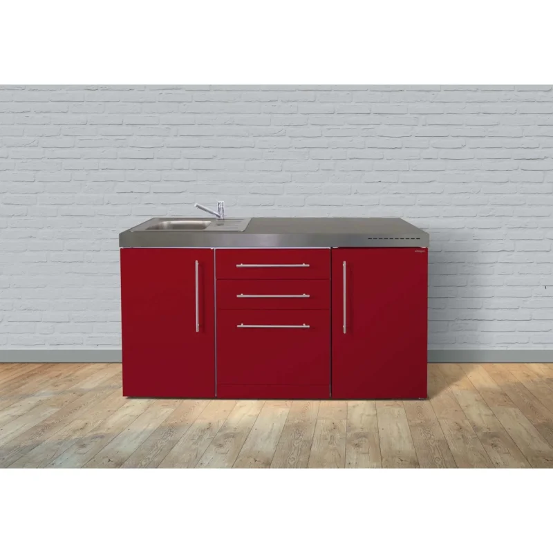 Stengel - Mini-Küche Miniküche Premiumline MPGSBR160KSGSGKFliBr Bordeauxrot