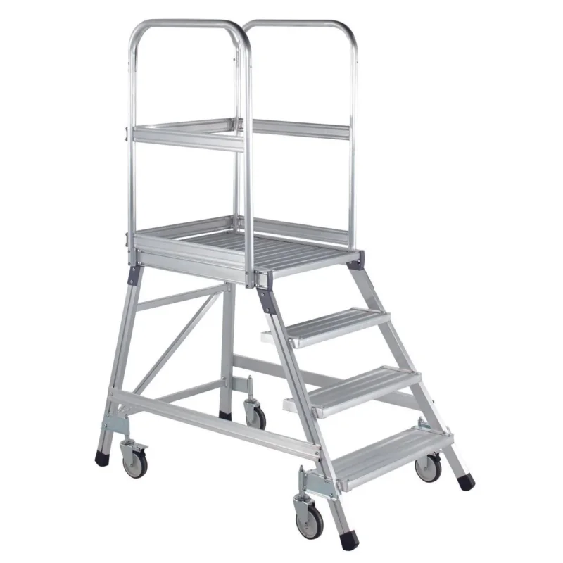 ILLER-LEITER - Stufenleiter Podestleiter fahrbar 46375 einseit.8 Stahl-Git