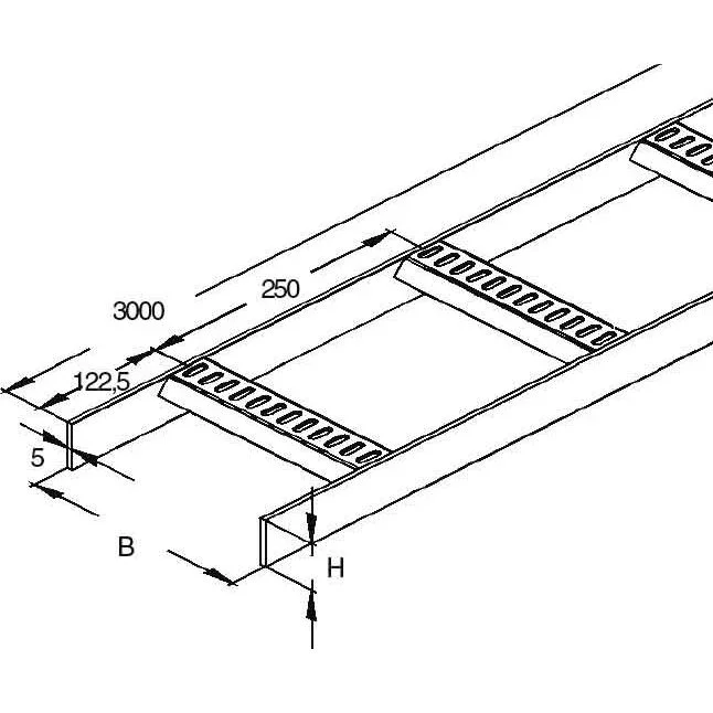 Niedax - Kabelleiter Schiffskabelleiter KLMU 40.100 F − 3 Meter