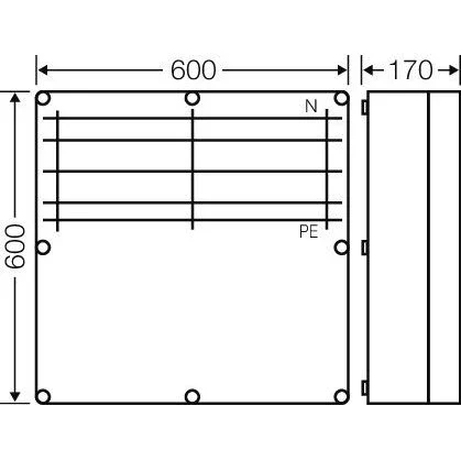 Hensel - Sammelschienengehäuse Mi-Sammelschienengehäuse Mi 6855 600x600mm 400A 5pol