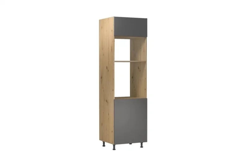 Mikrowellenumbauschrank 60 cm - Langen - EicheEffiziente Integration Ihrer Mikrowelle. - Milaros Markt