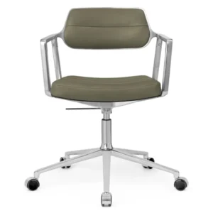 VIPP453 Swivel+ Stuhl m/Rollen, bosco grün Leder von Vipp