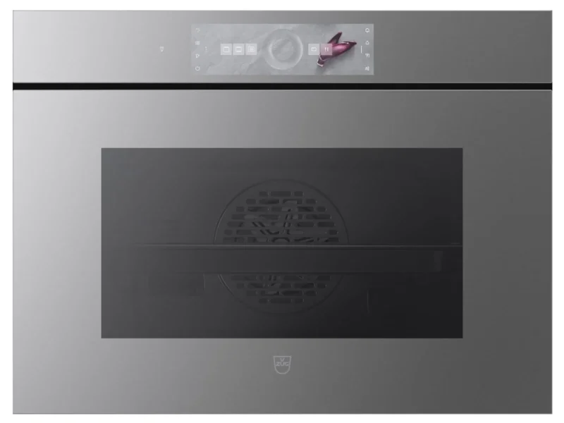 V-ZUG Excellence Line 2107000009 Combair V6000 45P AutoDoor Pyrolyse Backofen Spiegelglas Platinum - 10 Jahre Hersteller-Garantie