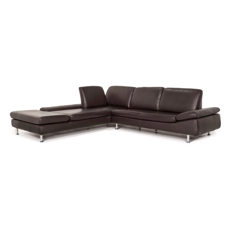 Willi Schillig Loop Leder Ecksofa Braun Dunkelbraun Funktion Sofa Couch #12515