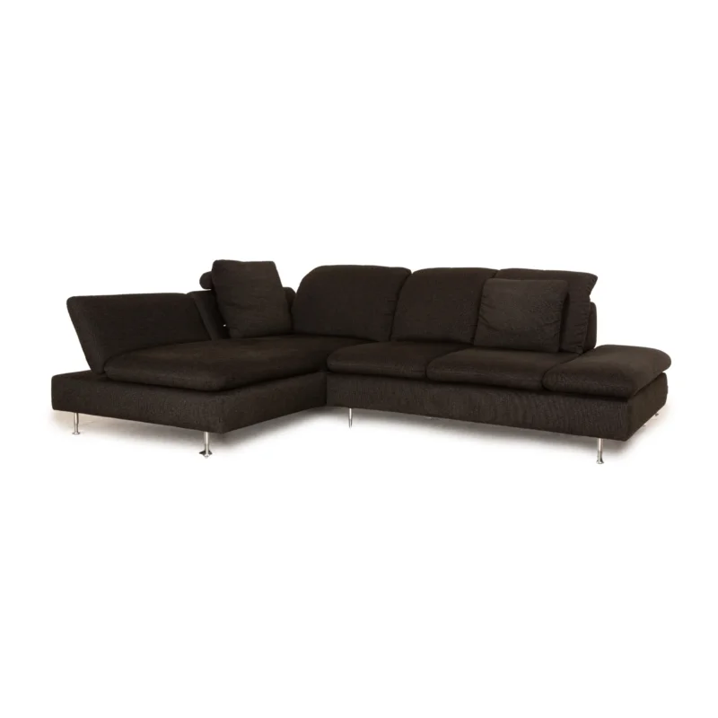 Willi Schillig Taoo Stoff Ecksofa Dunkelgrau manuelle Funktion Recamiere Links Sofa Couch