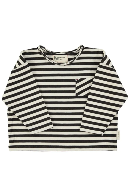 Longsleeve t'shirt | Ecru & black stripes