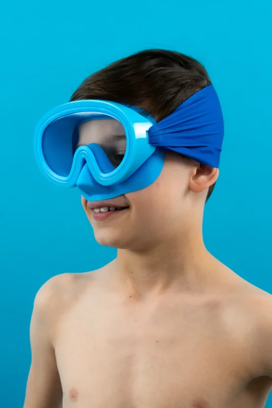 Blue Mask + Solid Blue Headband