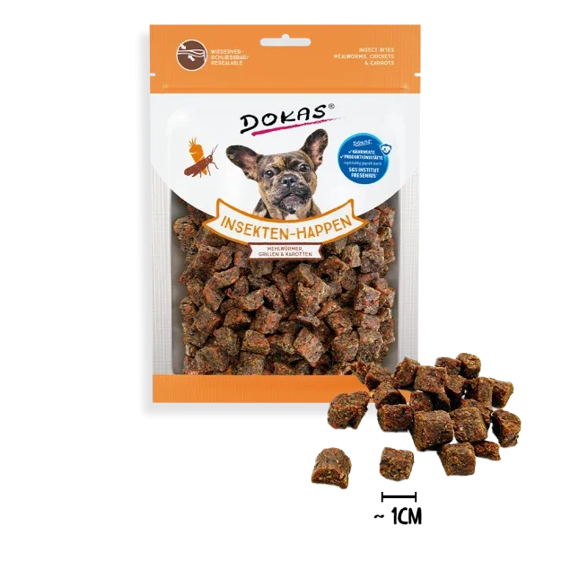 Dokas Insekten-Happen für Hunde – Grillen & Mehlwürmer, 100 g