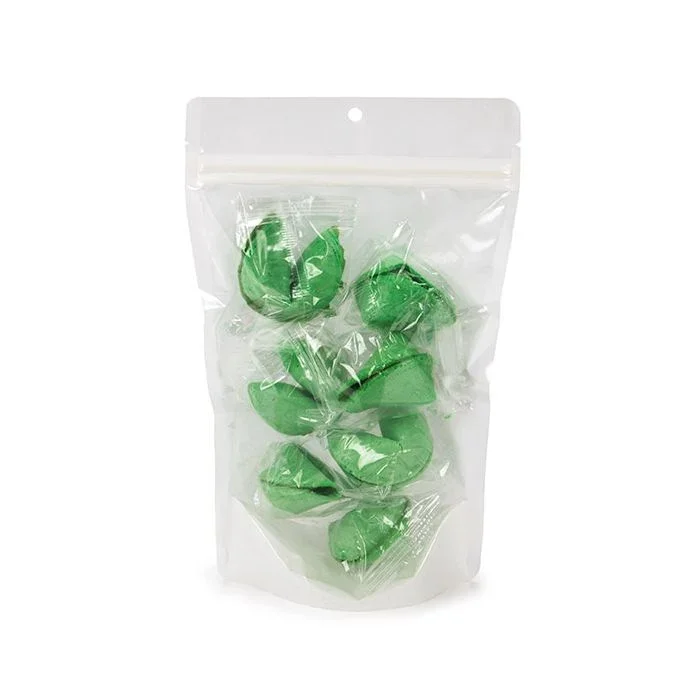 Eco Friendly Stand Up Pouches Rice Paper Transparent/White With Hanghole 14,9x8,9x23,2 cm